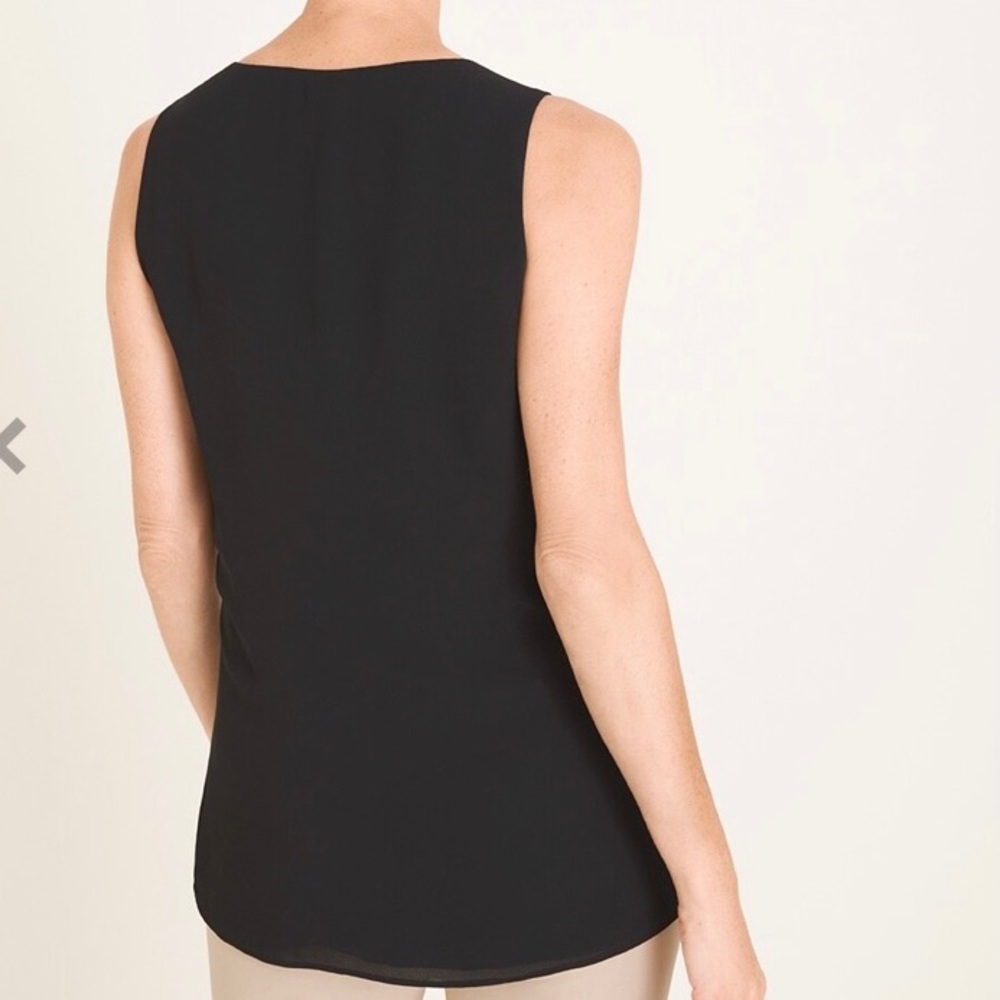 CHICO’S Black Drape Front Sleeveless Top - Picture 4 of 8